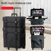 Sac de voyage détachable, boîte à outils multifonctionnelle, sac en tissu Oxford, 2 en 1, roulettes universelles, trousse de maquillage multicouche, valise à roulettes