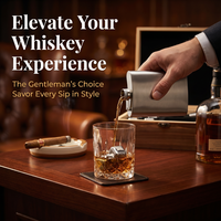 Juego de Decantador de Whisky con 1 Vaso de Whisky Estilo Antiguo, Regalo Empresarial Portátil para Whisky Escocés, Bourbon y Vino