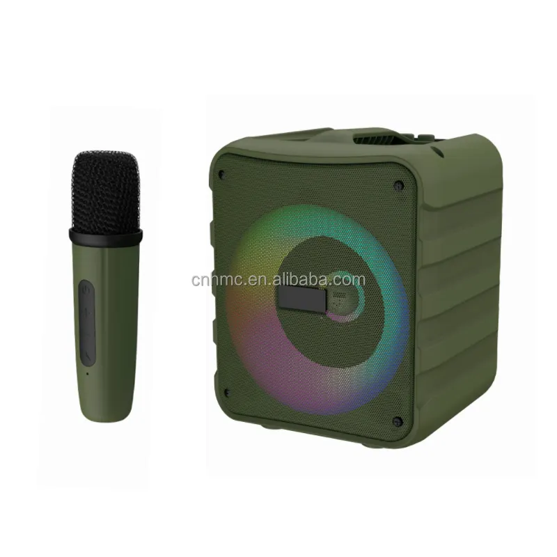 KMS-196 ultimi altoparlanti Karoake Bluetooth portatili senza fili con luci RGB da 3 pollici con microfono Karaoke