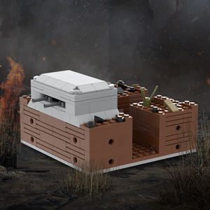 MOC5064 Blocs de construction de champ de bataille militaire Arsenal Centre médical Bloc de défense Scènes cachées Modèles de briques d'assemblage Jouets pour enfants - Product Image 2