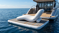 Nouveau transat gonflable flottant compatible avec les piscines aquatiques, avec anneaux de sécurité pour la détente sur la plage et dans l'eau