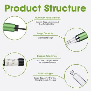 Stylo métallique réutilisable 60U 3ml V2 pour une dosage cohérent en diabétologie et en thérapie hormonale – Outil injectable - Product Image 5