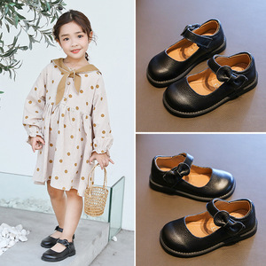 Nuova Generazione 2026 di <span class=keywords><strong>Ballerine</strong></span> in Pelle per Ragazze, Scarpe <span class=keywords><strong>Nere</strong></span> da Scuola e Spettacolo, Stile Principessa con Design Effetto Invecchiato - Product Image 3