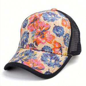 Nouvelle Arrivée Chapeau de Soleil Tendance pour Femme, Style Vintage, Idéal pour l'Été et les Voyages en Plein Air, Casquette Trucker en Maille, Casquette de Baseball en Paille de Papier - Product Image 3