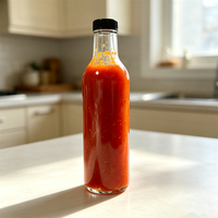 Bouteilles en verre pour jus froid et boissons maison 375 ml – Bouteilles rondes transparentes pour boissons gazeuses et énergisantes avec couvercle noir