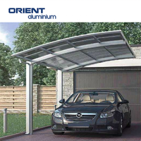 Abri de voiture en aluminium à double porte-à-faux Garage en métal Abri de voiture en aluminium Abri de voiture extérieur personnalisé avec polycarbonate