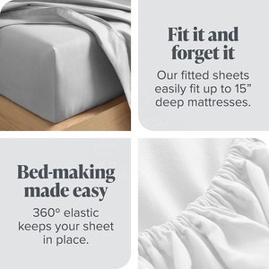 <strong>Bedding</strong> Fitted Sheet Soft Brushed Microfiber Deep Pockets Shrinkage and Fade Resistant Easy Care Twin XL <strong>Taupe</strong> - Product Image 4