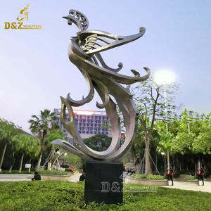 Tema animale in acciaio inossidabile installazione arte grande giardino esterno paesaggio Phoenix scultura - Product Image 1
