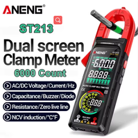 Multimètre à pince numérique ANENG ST213 True RMS 6000 points de mesure, AC/DC automatique 600A, testeur NCV, mesure de la capacité, de la température et du fréquence pour électricien