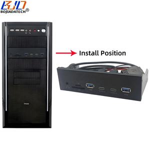 5.25 "Bureaublad Voorpaneel Met <span class=keywords><strong>2</strong></span> * Usb 3.<span class=keywords><strong>2</strong></span> Type-Een Twee 5Gbps Type-C + Hd Audio Poort + Tf Sd Kaarthouder Voor Pc Computer Case - Product Image 6