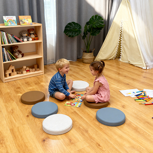 6 uds. Cojines de juego suaves para guardería, cuidado de niños, cojines de suelo redondos, juego de alfombrillas de juego suaves de espuma para niños - Product Image 1