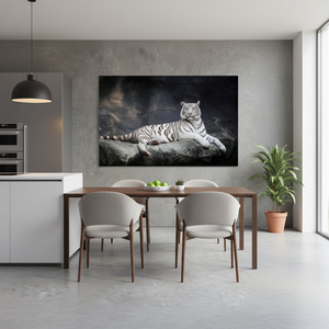 White Tiger Glass Wall Art: Big Cat Printed Canvas, Kitchen Decor,<b>WRAPPED</b> CANVAS - Product Image 3