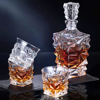 Bouteille en verre moderne et antique de 400ml, décanteurs de liqueur en cristal avec neige ou gold mountain