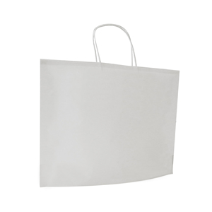 ผลิตในอิตาลี ยี่ห้อ Carte Dozio ถุงกระดาษคราฟท์สีขาว หูหิ้วแบบบิด ขนาด 36+10x27+1 ซม. แพ็ค 25 ใบ ถุงกระดาษแบบแบน - Product Image 1