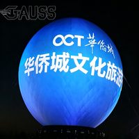Ballon à hélium lumineux GAUSS à levitation aérienne avec projection, taille gonflée de 12 pieds, pour spectacle de festival sur le thème de la Lune