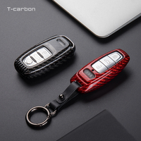 T-karbon karbon fiber anahtar kapak için Audi A4 A5 A6 A7 A8 RS Q5 TT fabrika toptan anahtar kutu araba iç aksesuarları
