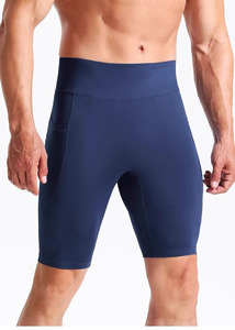 Pantaloncini da basket a compressione ad asciugatura rapida da uomo, pantaloni da maratona a cinque punti <span class=keywords><strong>con</strong></span> tasca posteriore, pantaloncini attillati in seta ghiacciata per la corsa - Product Image 4