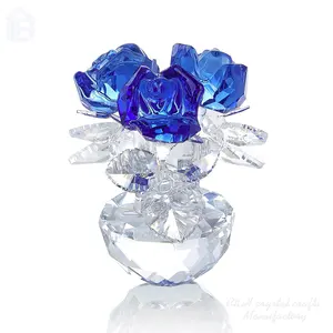 Lembranças de rosa de cristal colorido k9 barato de fábrica, para mãe, esposa e menina, presente para decoração de casamento