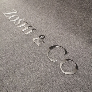 Customized High Quality Silver Mirror Front 3d Crystal Acrylic Laser Cutting logo Sign <strong>Personalised</strong> Vintage <strong>Metal</strong> <strong>Signs</strong> - Product Image 2