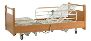 Cama de Hospital con Altura Ajustable, Cabecera y Piecera de Roble Macizo, Superficie de Malla, Frenos y Ruedas Silenciosas - Product Image 2