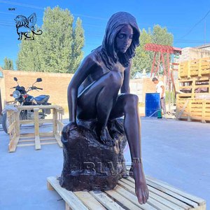 BLVE Art Moderne Extérieur Intérieur Décoration Taille Réelle En Métal Érotique Sculpture Sexy Jardin À Genoux Femme Nue Bronze Statues - Product Image 5