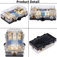 Support de fusible ANL audio 3 voies 60/100 A, bloc de distribution de fusibles, amplificateur répartiteur vidéo pour autoradio, moteur de pêche à la traîne pour bateau