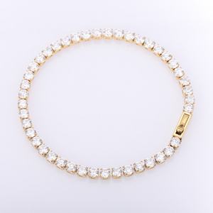 18k <b>Gold</b> Plated 2025 New Design Wholesale Hypoallergenic Custom Zircon Stone Stainless Steel Tennis <b>Bracelet</b> <b>for</b> <b>Women</b> - Product Image 1