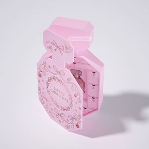 Boîte de calendrier de l'avent parfumée rose octogonale FX avec 12 tiroirs, fermeture magnétique, design de Noël imprimé UV - Product Image 4