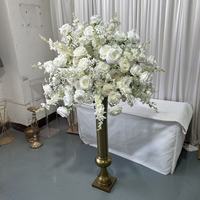 Boule de fleurs artificielles en soie blanche recyclable de haute qualité IFG 70 cm pour la décoration de centre de table de mariage