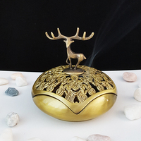 Porte-encens en alliage de zinc en forme de cerf, plaqué bronze antique, design personnalisé, décoration métallique, cadeau souvenir pour la maison