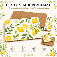 Impression de logo personnalisé, sous-main en liège MDF écologique classique, sublimation, résistant à la chaleur, imperméable, 5 mm, 11,8 x 15,7 pouces, sous-main de table