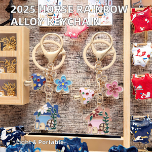 2025 creativo caballo Arco Iris en forma de llavero lindo Metal aleación bolsa encanto accesorio único luz abrebotellas llavero - Product Image 2