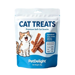 Custom Printed Design Pet Air-dried Treats Stand Up Pouch Jerky Dental Chews Ziplock <b>Sealing</b> Packaging Bags with <b>Window</b> - Product Image 2