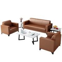 Ensemble canapé de bureau 3 places et table basse en cuir PU Z901 – Design contemporain de luxe, durable pour salle de sport, hôtel, école, hôpital, centre commercial, parc