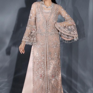 Latest-Stunning-Indian/Pakistani-Party-Wear-Embroidery work on Beautiful-Long-Kurta-Plazo dress for Party & Wedding wear=2020. - Product Image 1