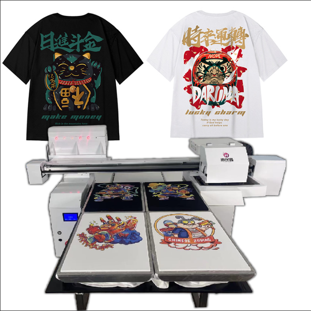 DTG Printer 6 Colors Flatbed Printer Dark and Light Clothes Direct to Garment T-Shirt Printing Machine