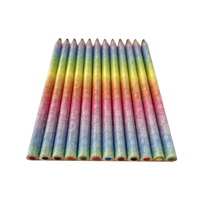 Crayons de couleur triangulaires géants personnalisés en bois, 12 couleurs, 7 pouces, mine de 4,0 mm, revêtement filmé, lot de 12 pièces, achat en gros pour ISO