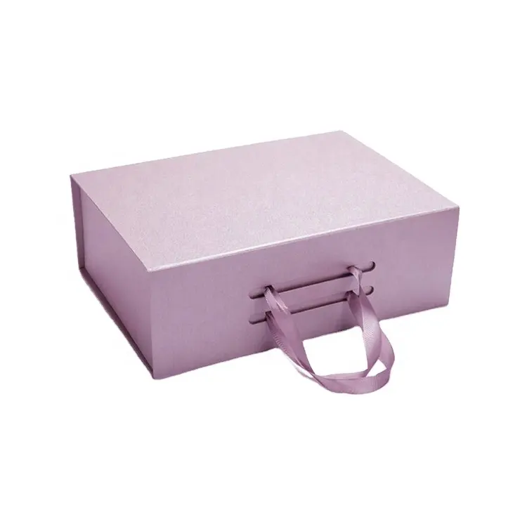 صندوق هدايا فاخر قابل للطي مغناطيسي قابل للطي, صندوق هدايا مع مقابض للملابس