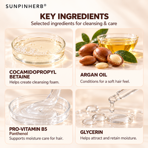 Sunpinherb แชมพูน้ำมันอาร์แกนให้ความชุ่มชื่นผมหยักศกขนาด591มล. - Product Image 4