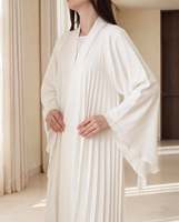 Ensemble Abaya Mexizo plissé à manches larges et cardigan ouvert, robe longue islamique élégante et modeste, sur mesure pour femmes musulmanes, Dubaï