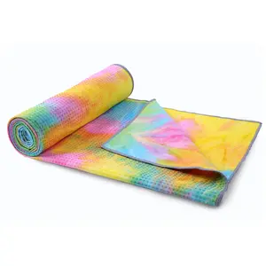Custom Microfiber Non Slip Silicone Yoga Towel Yoga Mat Towel Non Slip For Hot Yoga