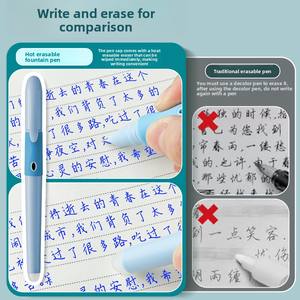 Vente en gros de <span class=keywords><strong>stylo</strong></span> <span class=keywords><strong>plume</strong></span> effaçable à chaud pour enfants de 0.38mm pour apprendre et écrire à l'école, au bureau et aux finances - Product Image 3