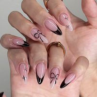 Uñas Postizas de Calidad Profesional, Precio de Fábrica, Diseño 4 de Julio, Color Prom Travel, 100% Resina ABS Virgen, Kit Completo de 24 Piezas