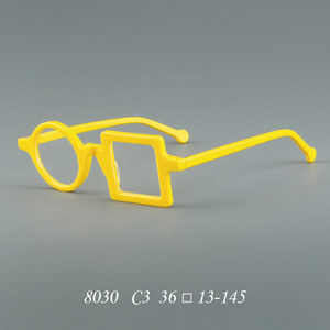 กรอบแว่นตาทรงสี่เหลี่ยมสไตล์ย้อนยุคทำด้วยมือสไตล์ญี่ปุ่นสำหรับผู้ชายและผู้หญิงมีแผ่นเหล็กที่สร้างแรงบันดาลใจจาก <span class=keywords><strong>downey</strong></span> - Product Image 5