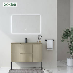 Gabinetes de Baño <span class=keywords><strong>Goldea</strong></span> 2024 con Diseño de Ondas Pintadas y Grabadas, Exhibición Moderna en la Feria de Cantón - Product Image 1