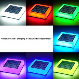 Impermeabile IP68 giardino paesaggio pilastro <span class=keywords><strong>solare</strong></span> RGB gradiente colonna quadrata <span class=keywords><strong>LED</strong></span> faro DC alimentatore <span class=keywords><strong>solare</strong></span> RGB gradiente quadrato - Product Image 6