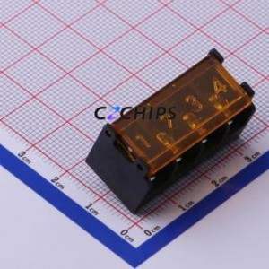 DBT50G-7.62-4P-BK-P Barrier Terminal Block Through hole,P=7.62mm Connector With Cover Plate 7.62mm 1x4P Straight Pin - Product Image 1