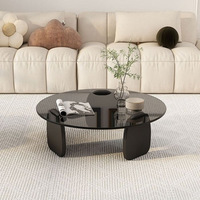 Meubles de salon modernes et luxueux, petite table basse en verre trempé pour la maison, ensemble avec cadre métallique réglable, simple et créatif