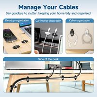 Accessoires de décoration intérieure Ningbo : Supports de câbles réutilisables, attaches élastiques adhésives en silicone, clips de fixation pour câbles