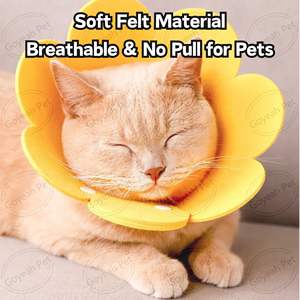 <span class=keywords><strong>Collar</strong></span> ajustable para mascotas, fieltro suave, girasol, doble hebilla, <span class=keywords><strong>Collar</strong></span> de recuperación para gatos después de la cirugía - Product Image 3